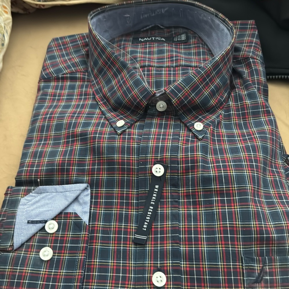 Men’s plaid Nautical button down shirt
